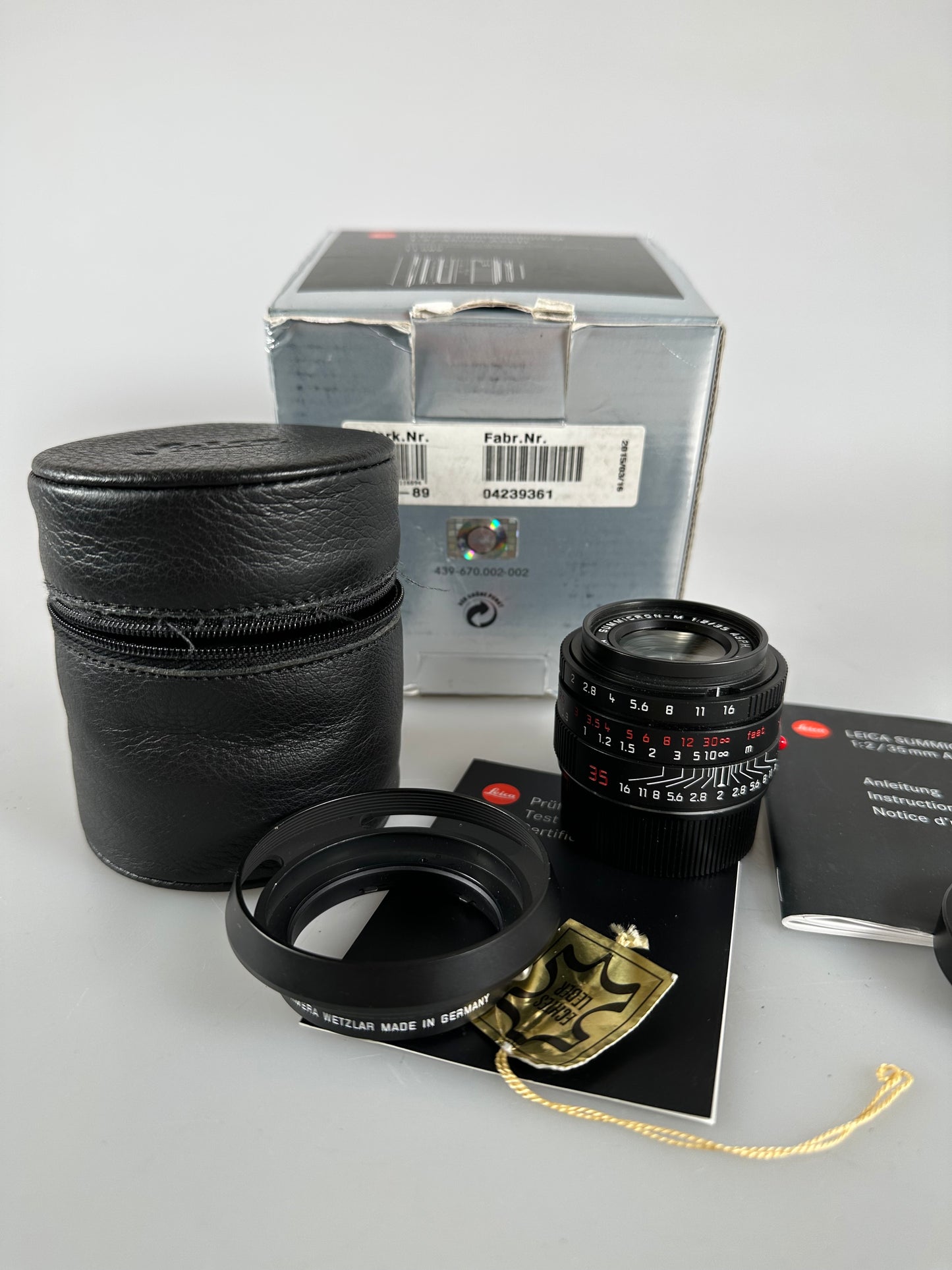 Leica Summicron M ASPH 35mm F2 Limited edition Black chrome brass lens RARE