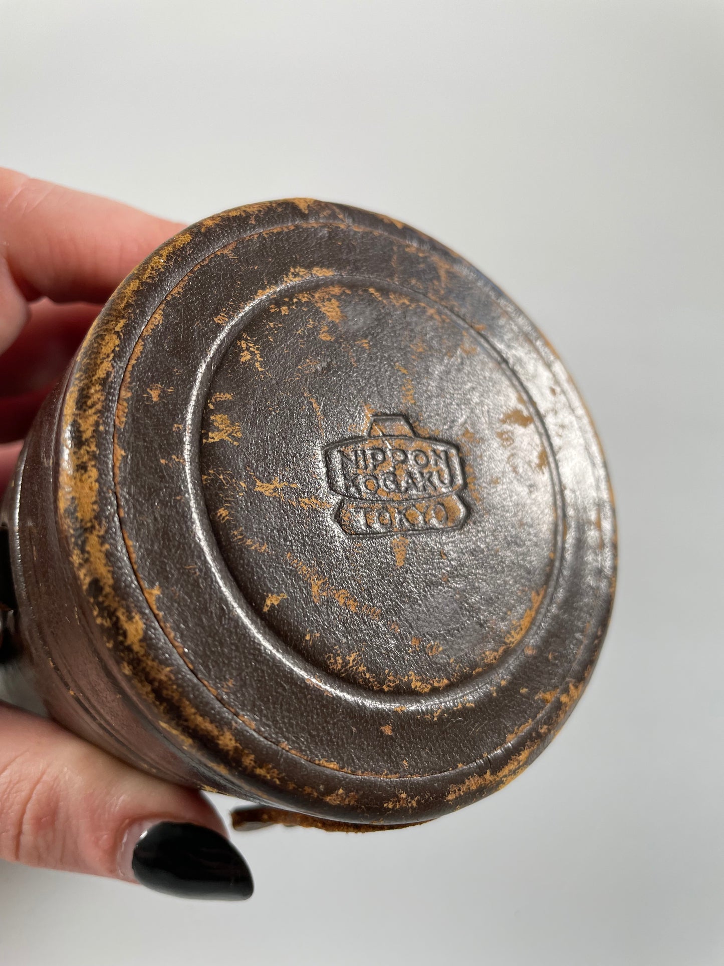 NIKON NIPPON Kogaku Tokyo LENS CASE , BROWN leather