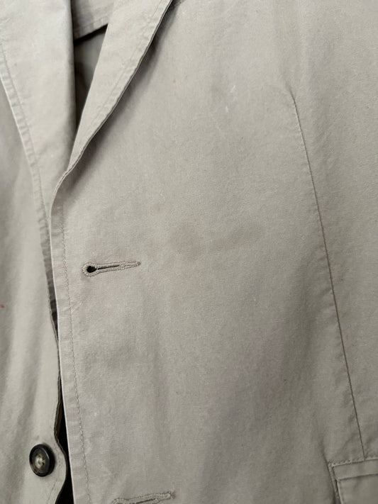 LL Bean Jacket M Brown Beige Cotton Sport Coat Blazer Unstructured Unlined 40R Vintage