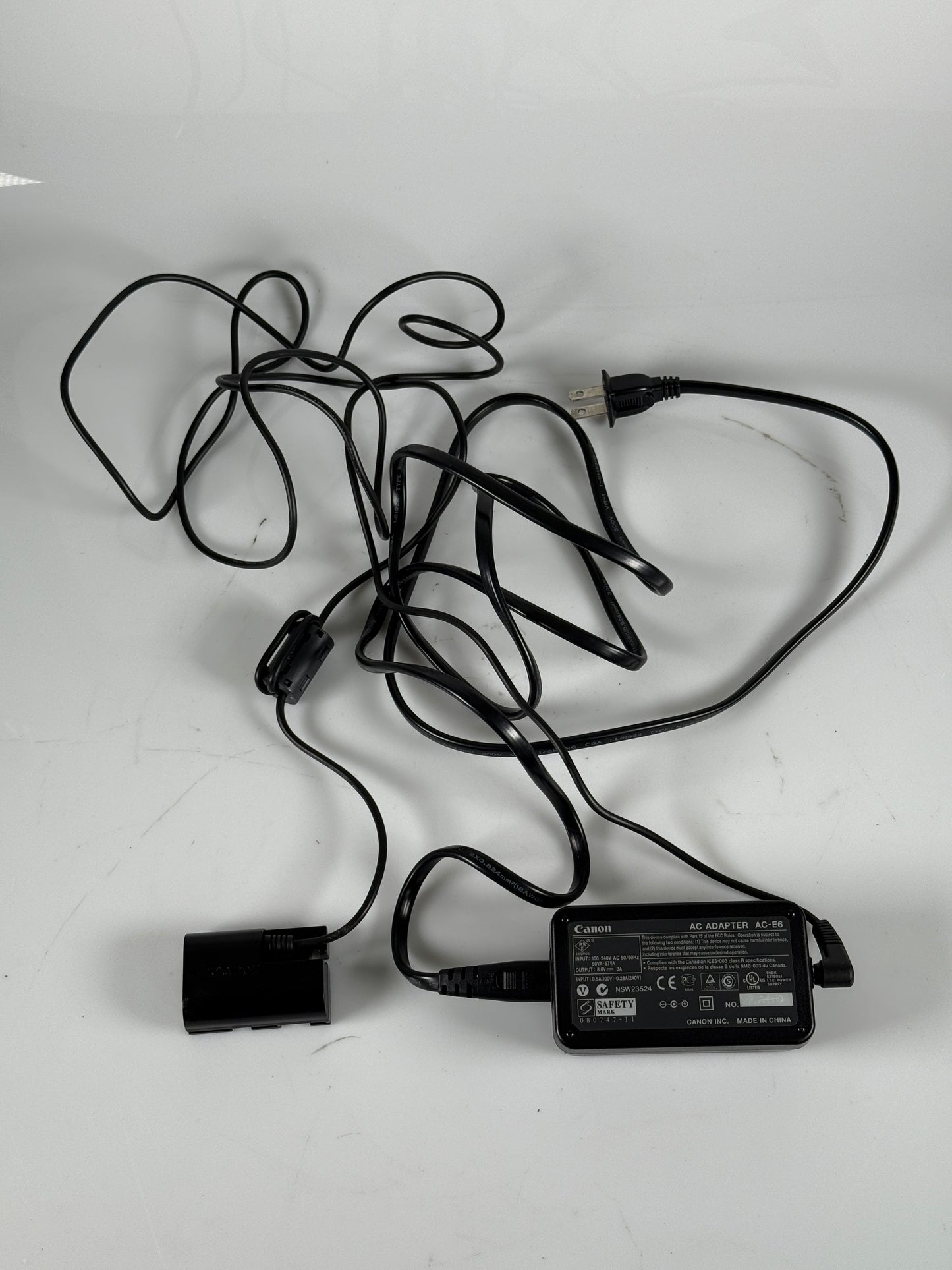 Canon DR-E6P DC Coupler with AC-E6 AC Adapter