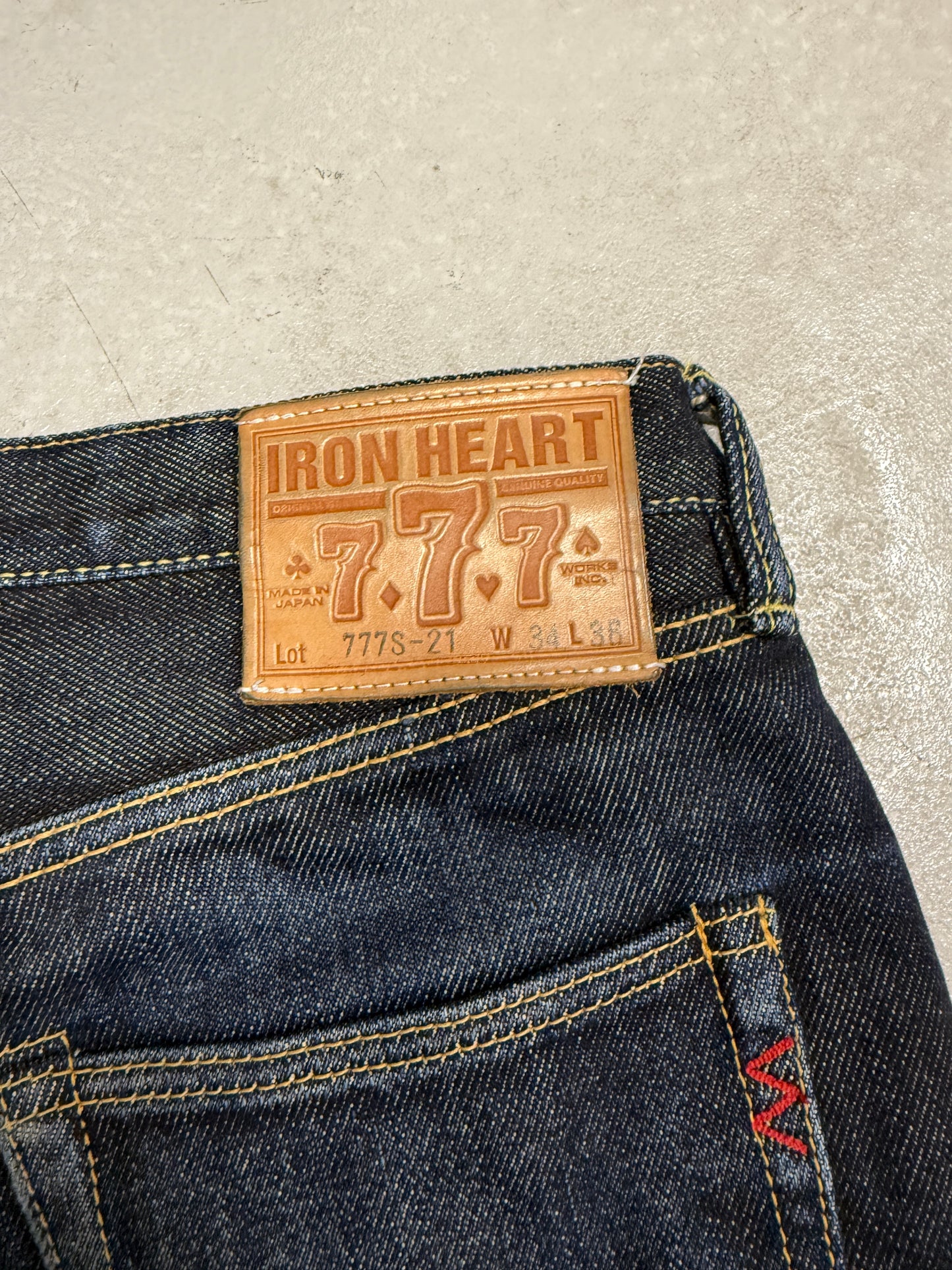 Iron Heart 777S-21 Size 34 X 31 Selvedge denim jeans