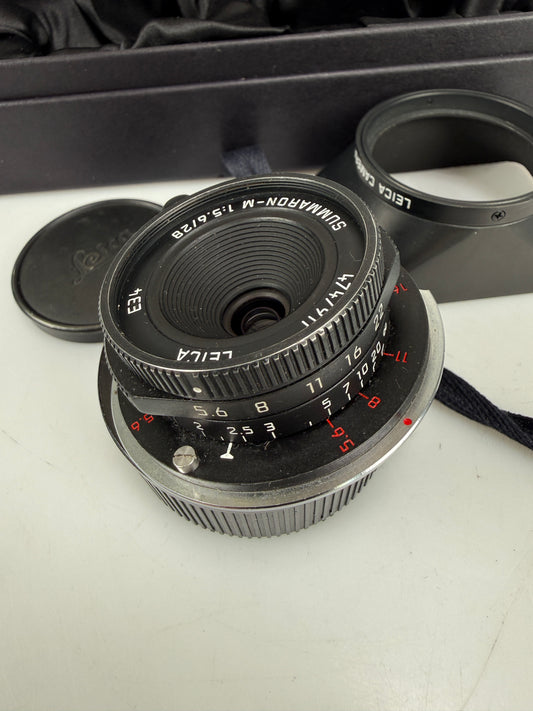 Leica 28mm F5.6 Summaron-M Matte Black chrome #11928 RARE