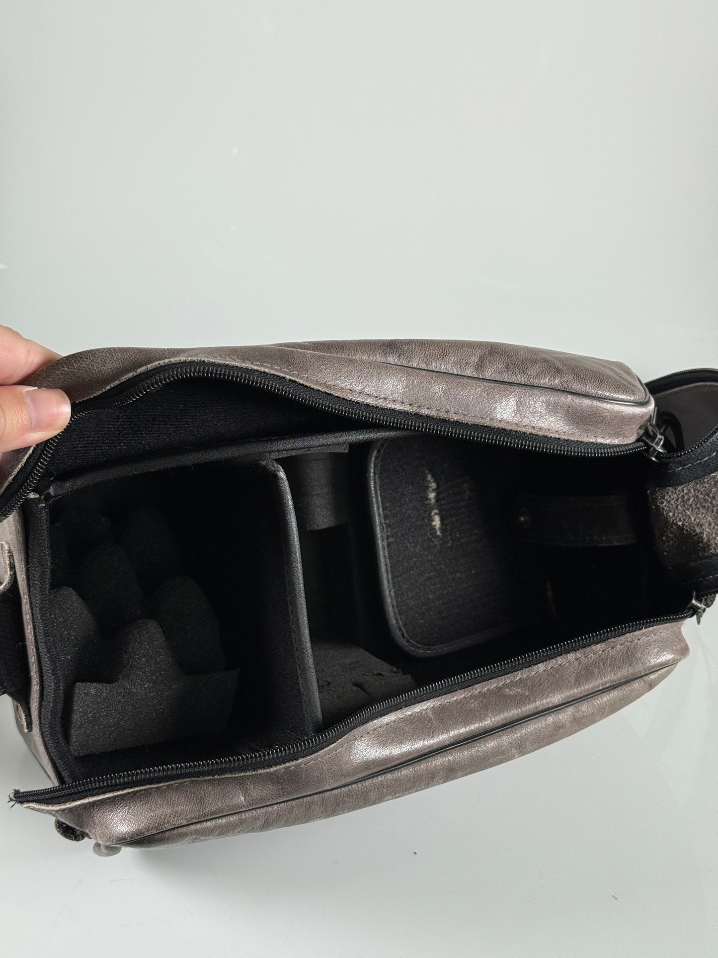 Leica leather combination case bag gray leather