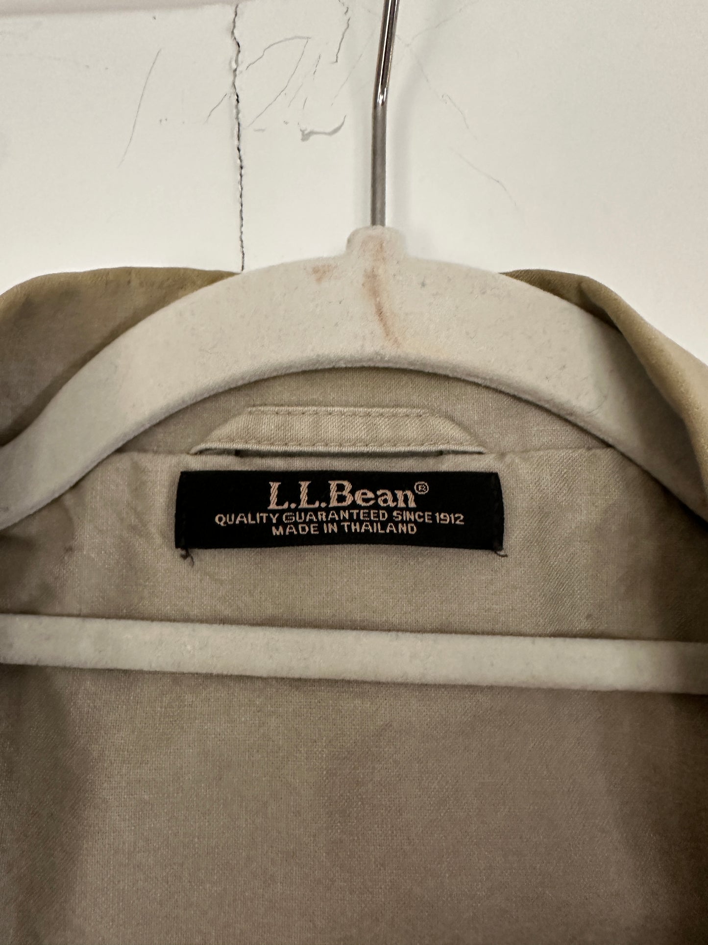 LL Bean Jacket M Brown Beige Cotton Sport Coat Blazer Unstructured Unlined 40R Vintage