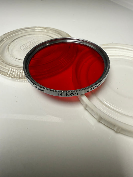 Nikon chrome silver 52mm R60 RED filter for Black White contrast lens Filter
