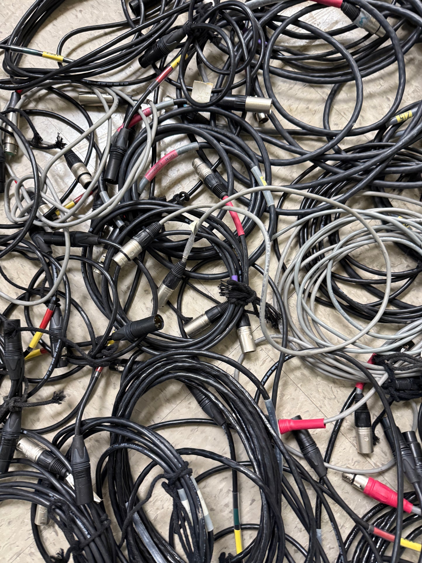 Lot of 49 XLR 5 Pin Male to XLR 5 Pin Female DMX Lighting Cable