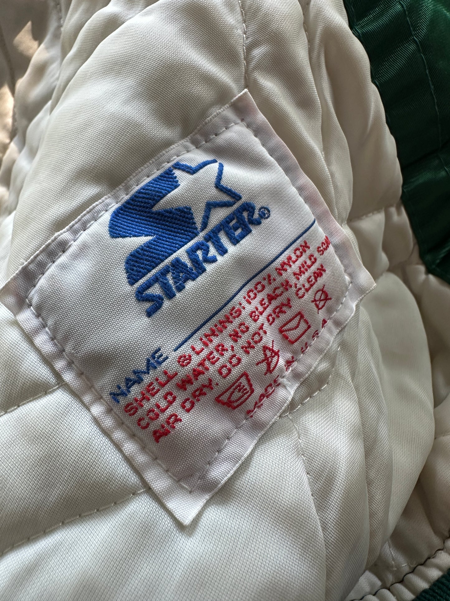VTG 90s NCAA Michigan State Spartans STARTER SATIN JACKET SIZE XL