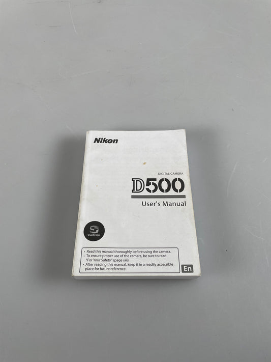 Nikon D500 Digital Camera Instruction Manual