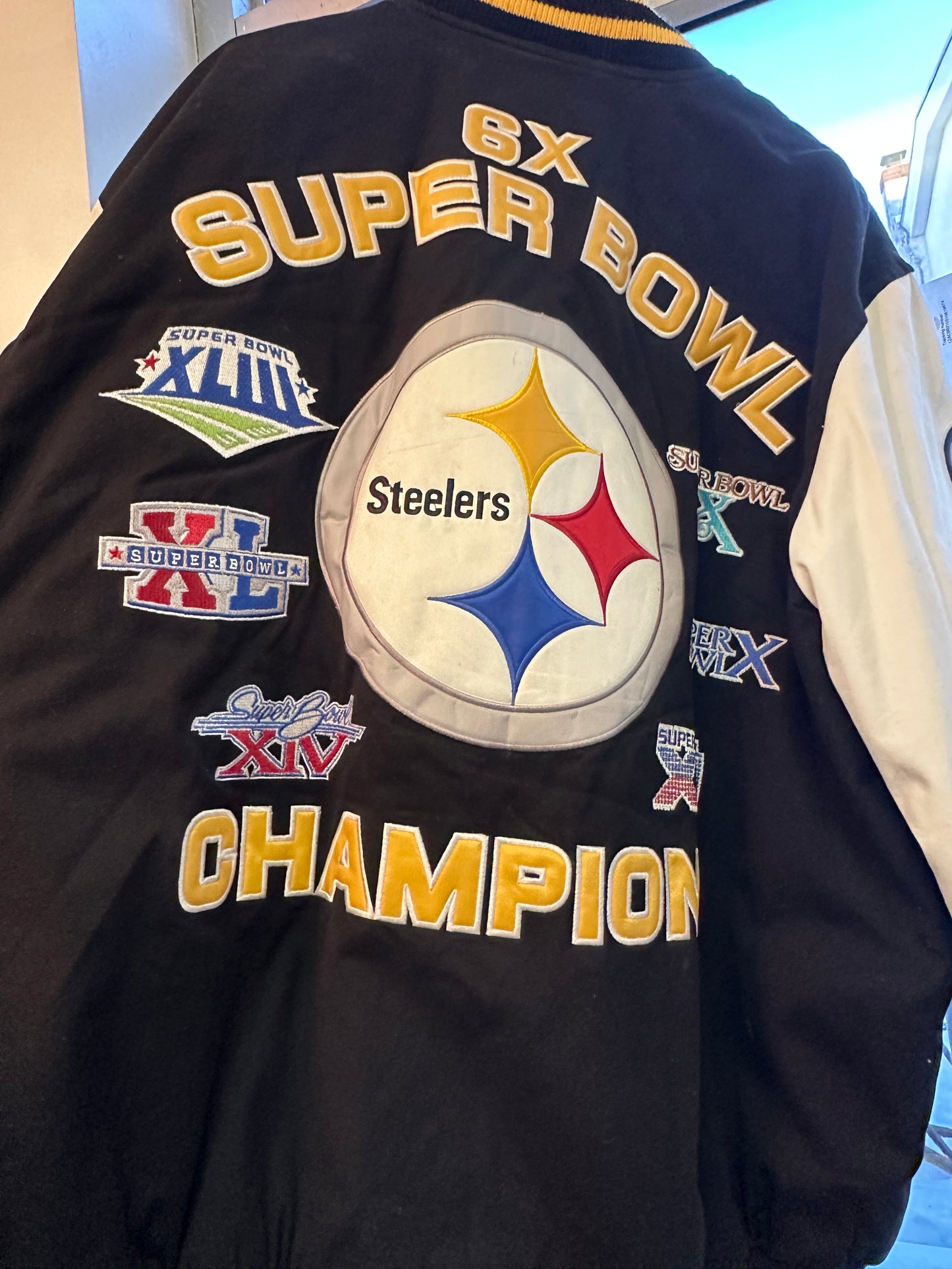 Pittsburgh Steelers 6x Super Bowl Champions Letterman Jacket XL limited edition