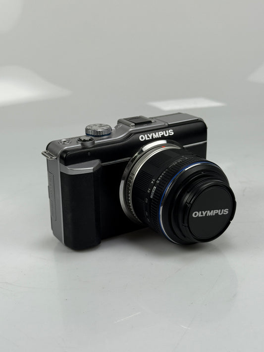 Olympus E-PL1 12.3MP mirrorless digital camera body black with 14-42mm L ED lens