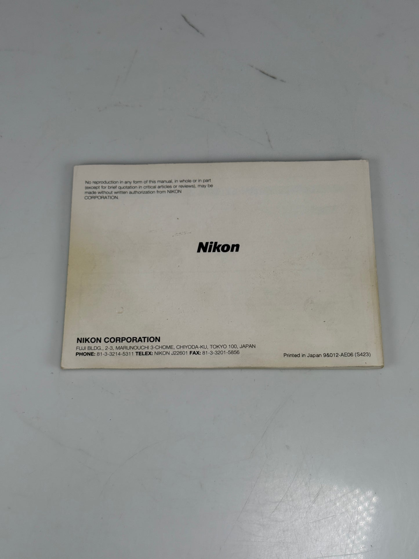 Nikon AF N90 Camera Instruction Manual
