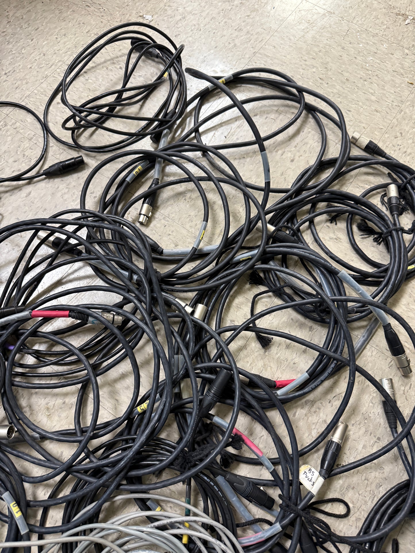 Lot of 49 XLR 5 Pin Male to XLR 5 Pin Female DMX Lighting Cable