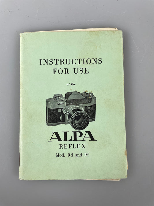 ALPA 9d AND 9f Camera INSTRUCTION MANUAL
