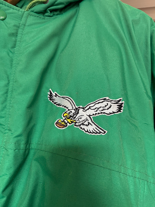 Vintage Philadelphia Eagles Starter Sideline Player Jacket L Kelly Green RARE