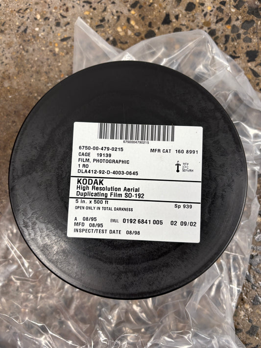Kodak High Resolution Aerial Duplicating Film SO-192 5”x 500’ RARE military