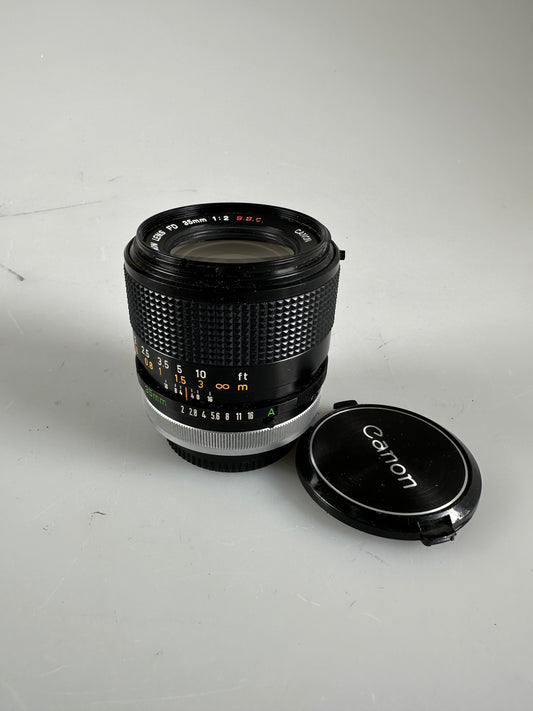 Canon 35mm f2 Concave O FD Mount Lens SSC S.S.C.