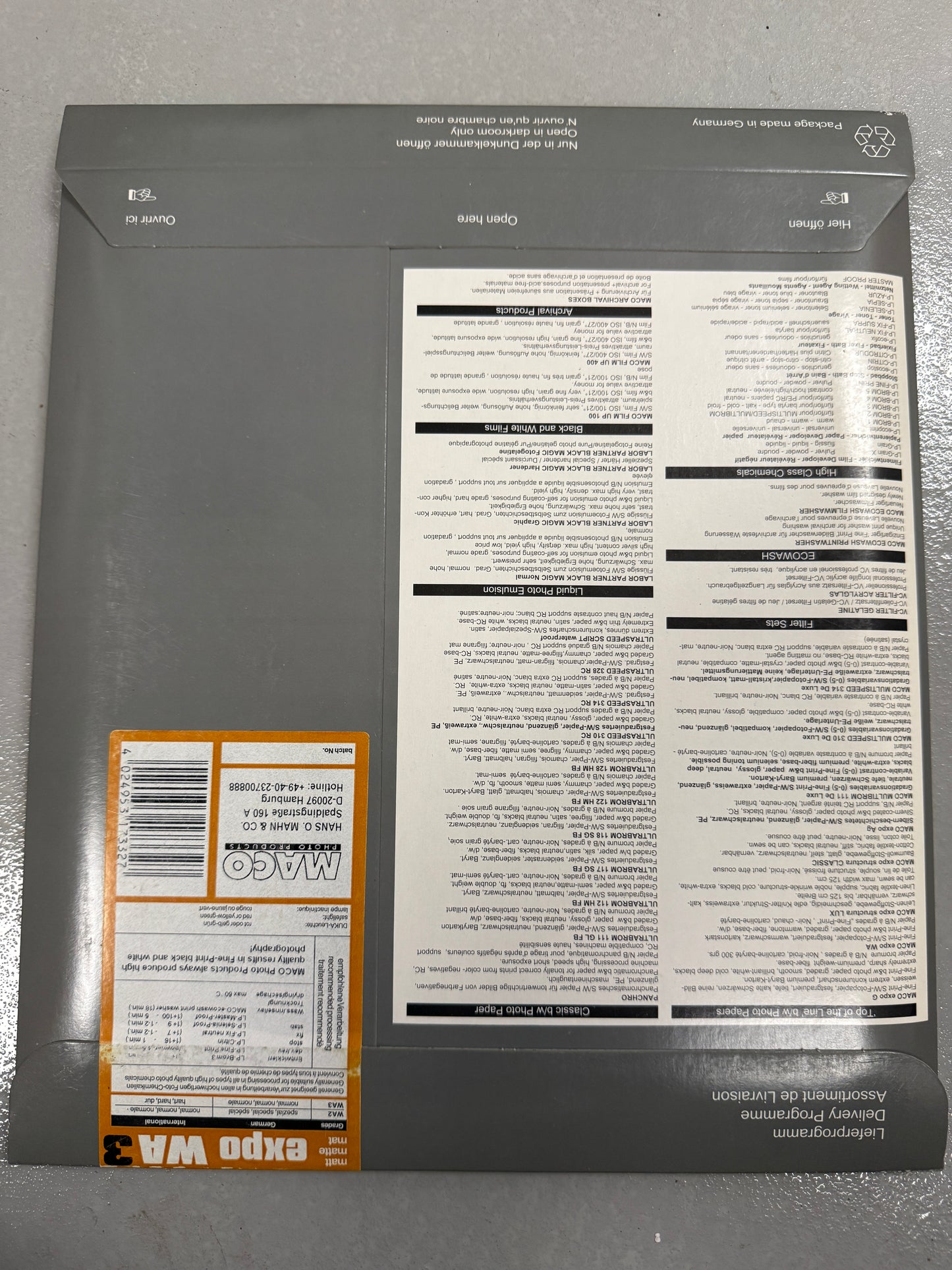 Maco Photo Products Expo WA3 9.5x12" Photo Paper 25 sheets fibre