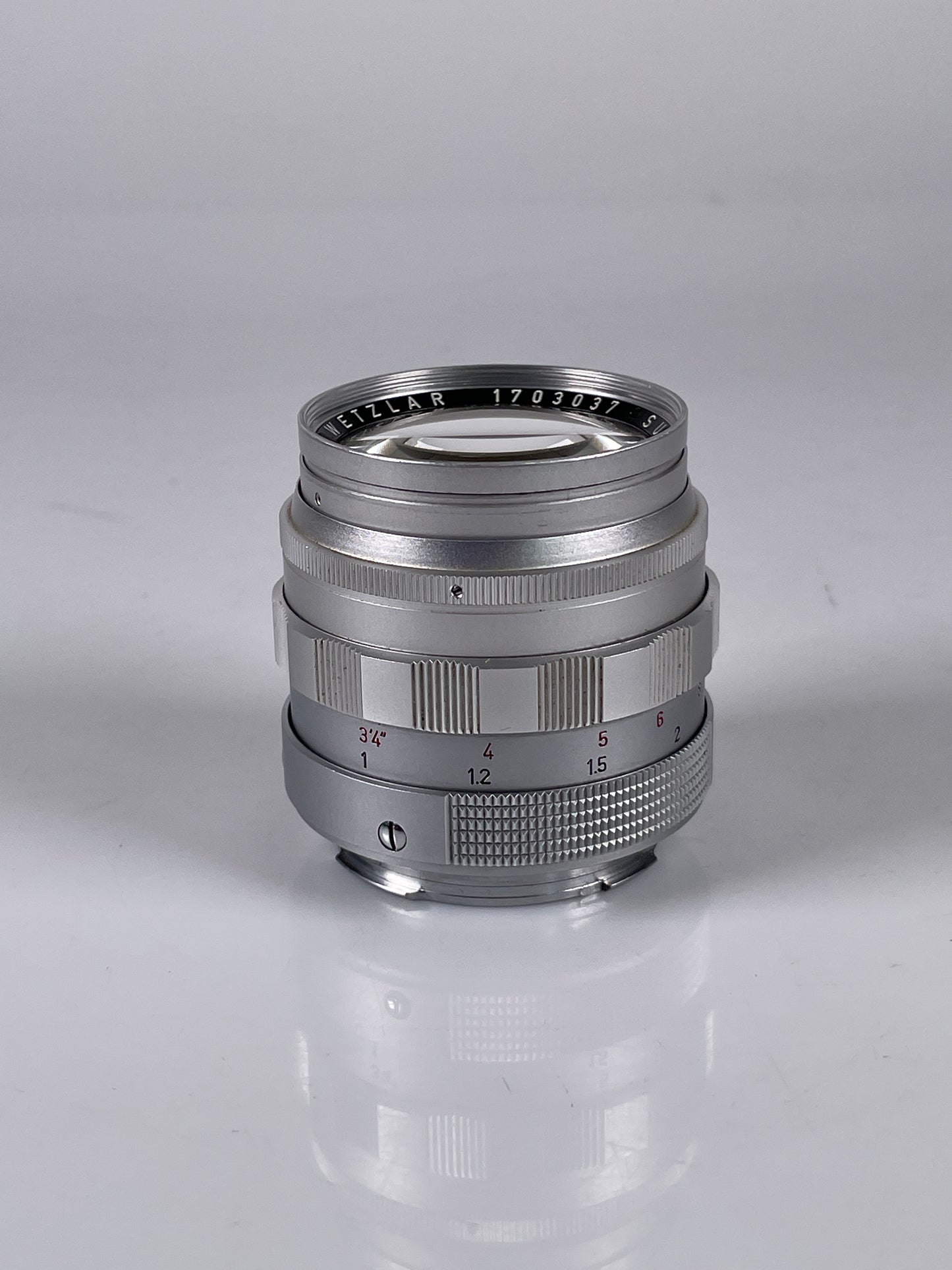 LEITZ Leica Summilux M 50mm F1.4 E43 Chrome Lens V1 version 1 Scalloped