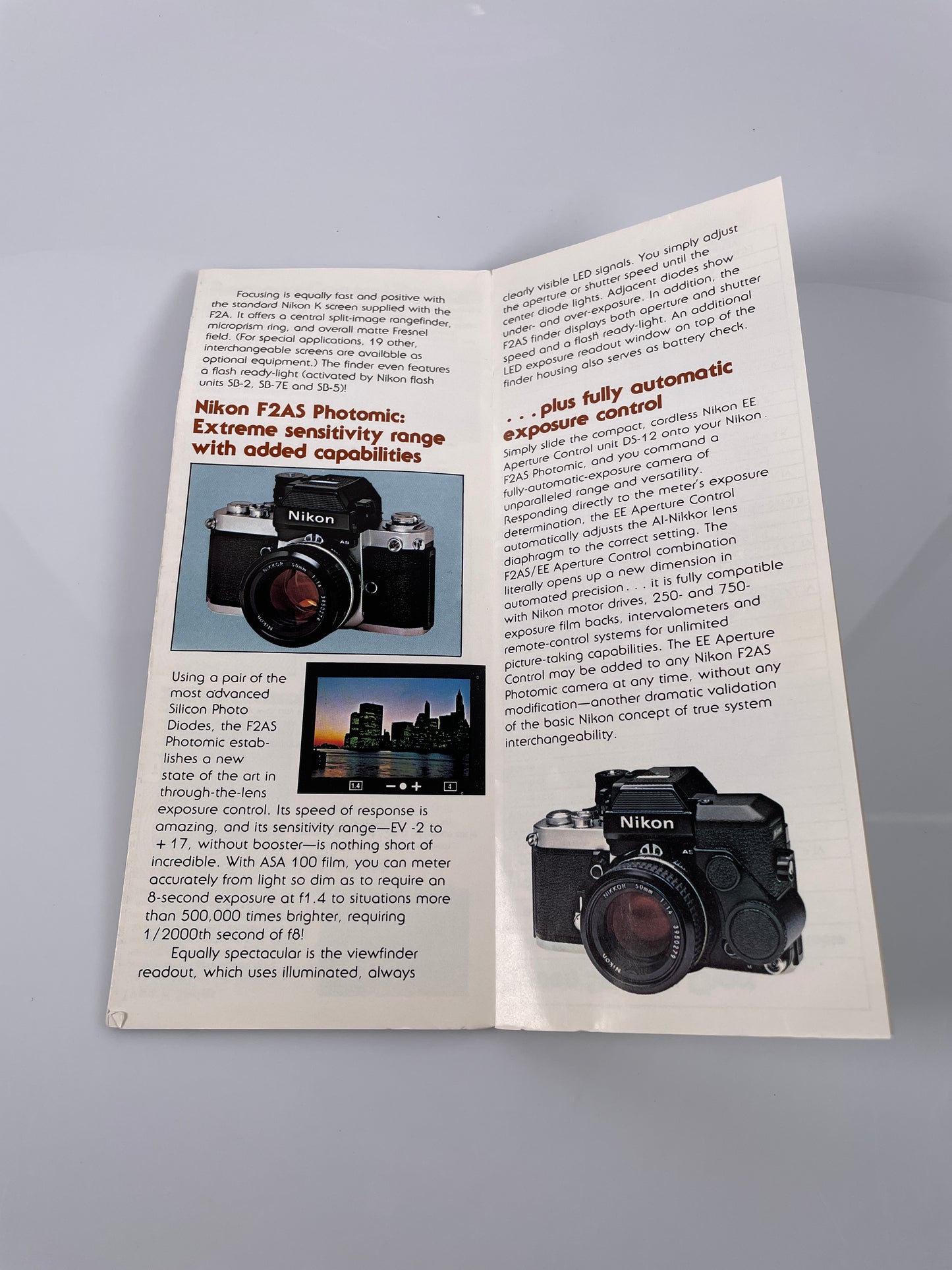 Nikon F2A F2AS Photomic Product Brochure