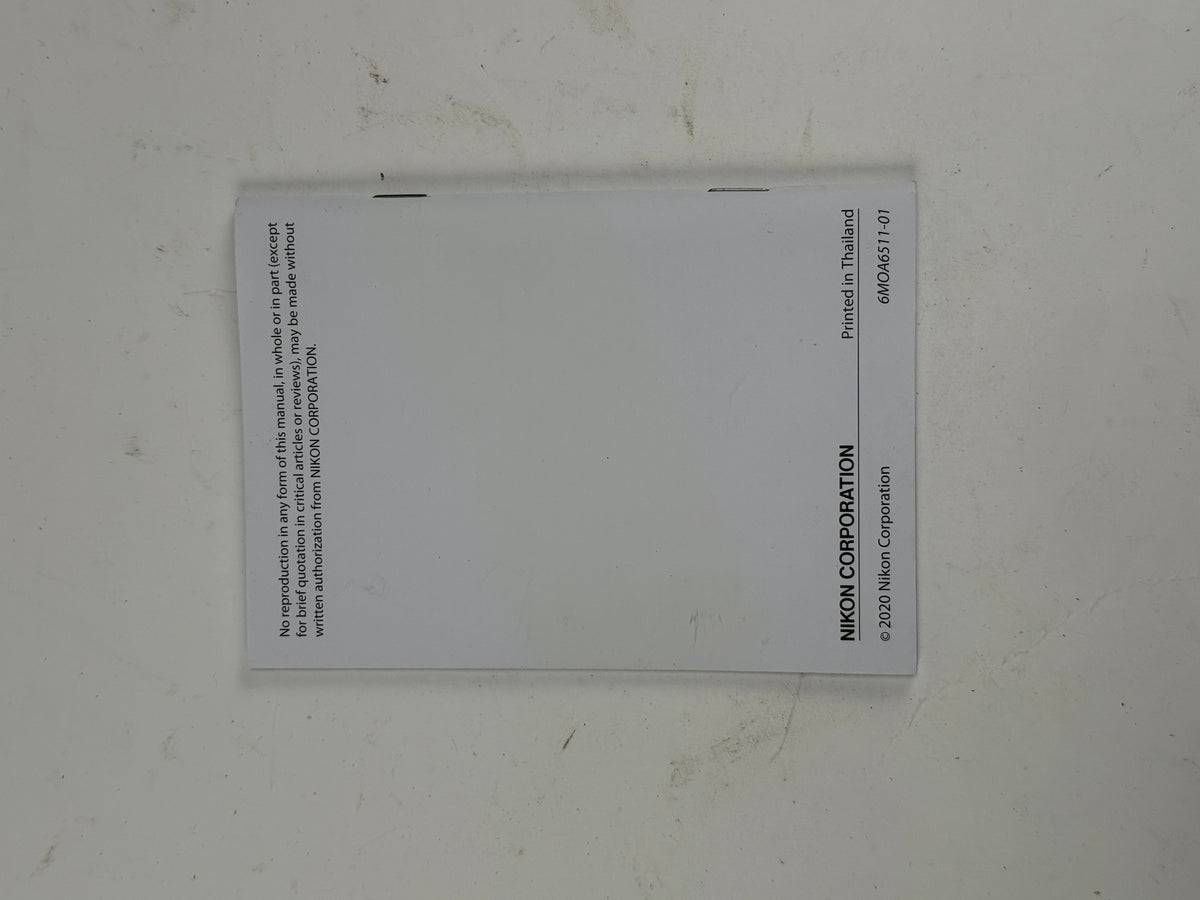 Nikon Z6II Instruction Owners Manual Z6ii Book English