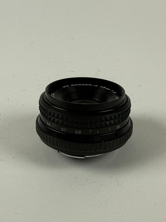 Minolta MD Rokkor-X 45mm f2 Prime lens
