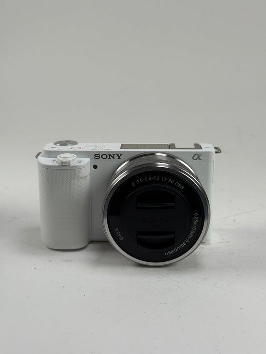 Sony Alpha ZV-E10 Mirrorless Digital Camera with 16-50mm Lens 24.2MP White