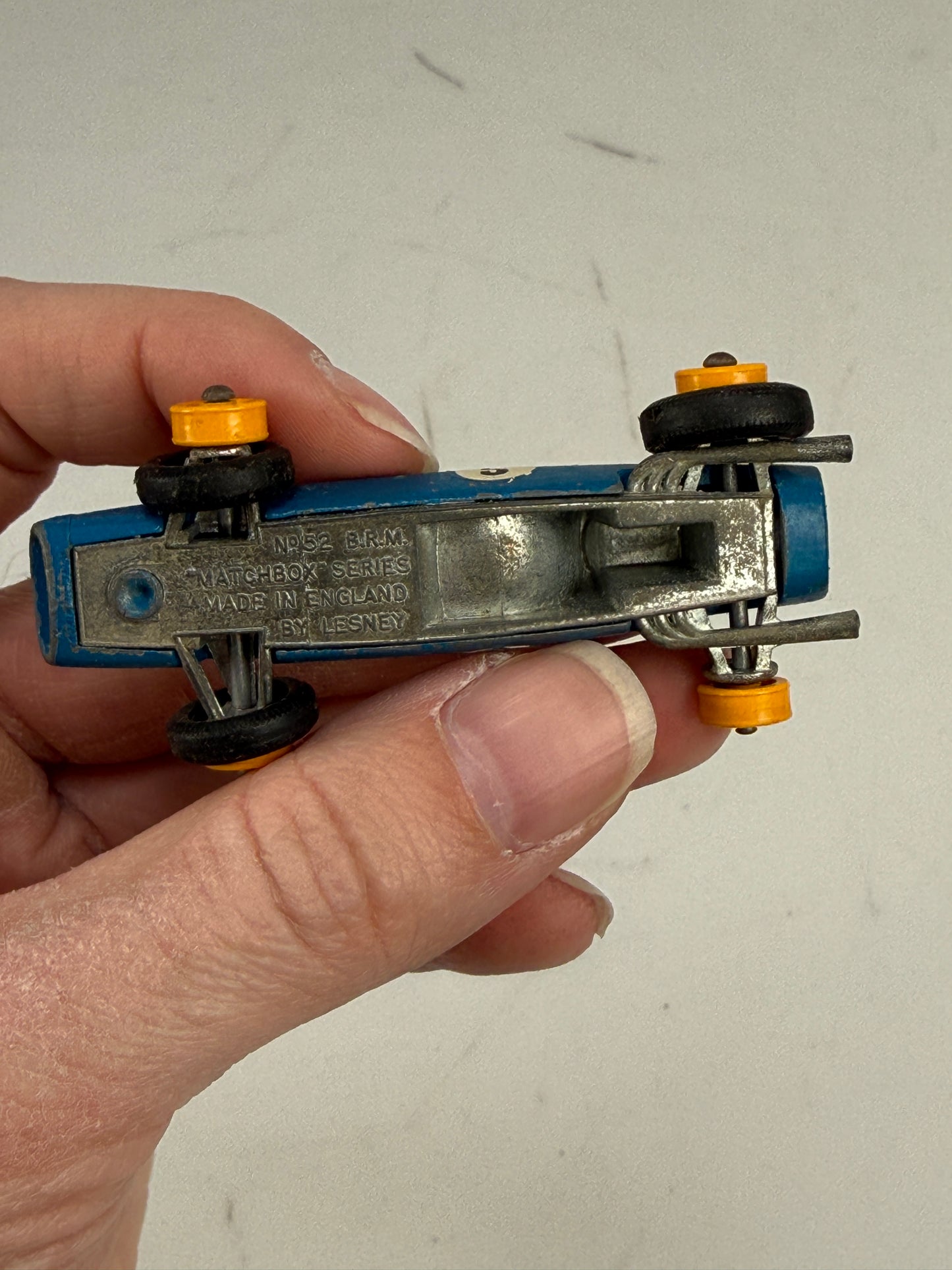 Matchbox Lesney No 52 Blue BRM Racing Car 1965 Vintage, Made in England