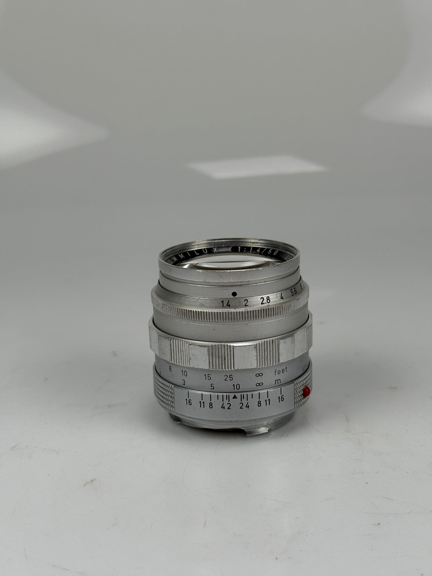 LEITZ Leica Summilux M 50mm F1.4 E43 Chrome Lens V1 version 1 Scalloped