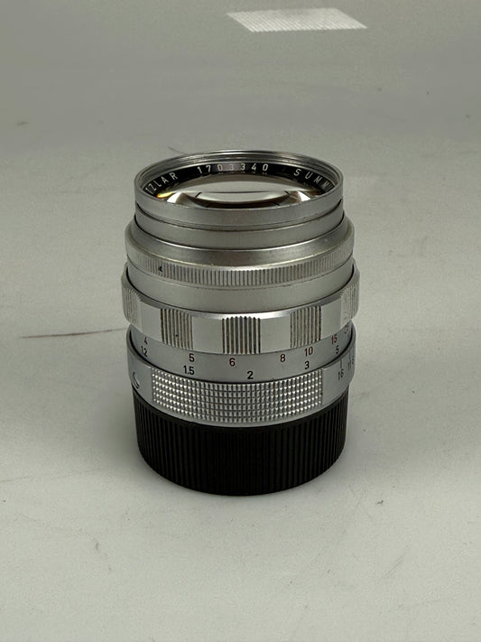 LEITZ Leica Summilux M 50mm F1.4 E43 Chrome Lens V1 version 1 Scalloped