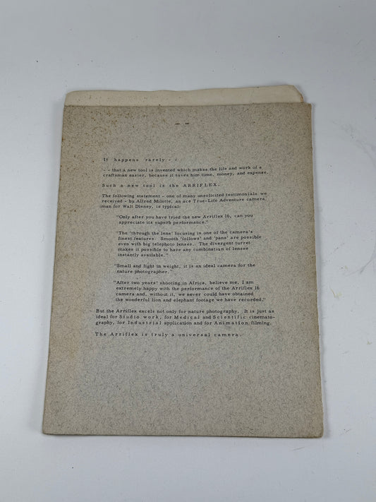 Arriflex Arri 16 Instruction Product Manual RARE