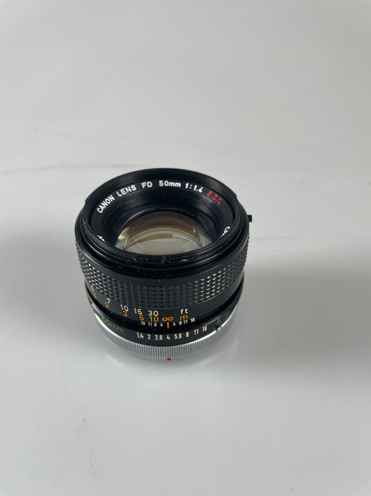 Canon FD 50mm f1.4 S.S.C. MF prime Lens SSC