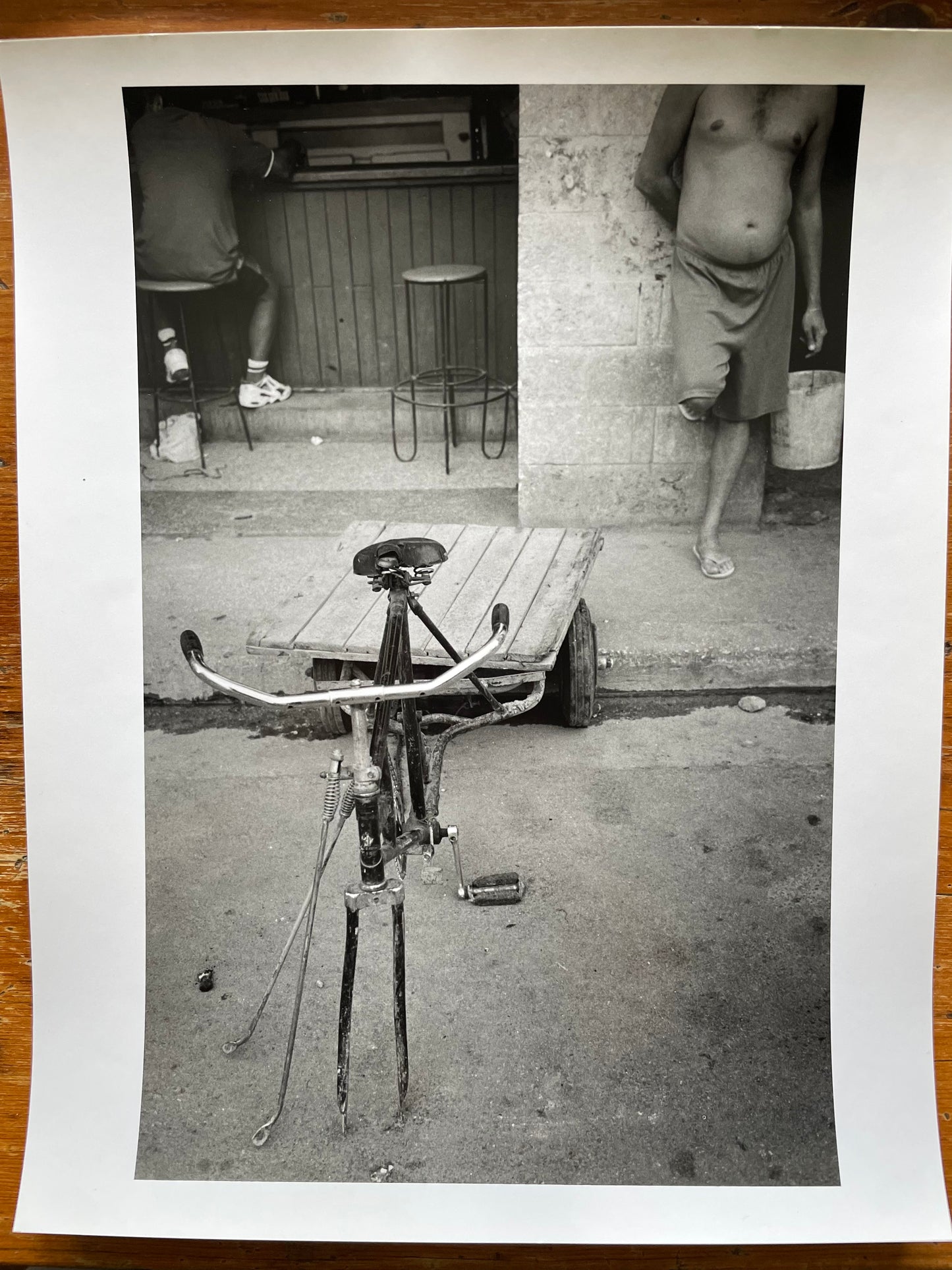 Susan S. Bank (American, 20th c.) Cuba Photograph Print Piercing through the darkness 11x14 “Broken Bike”