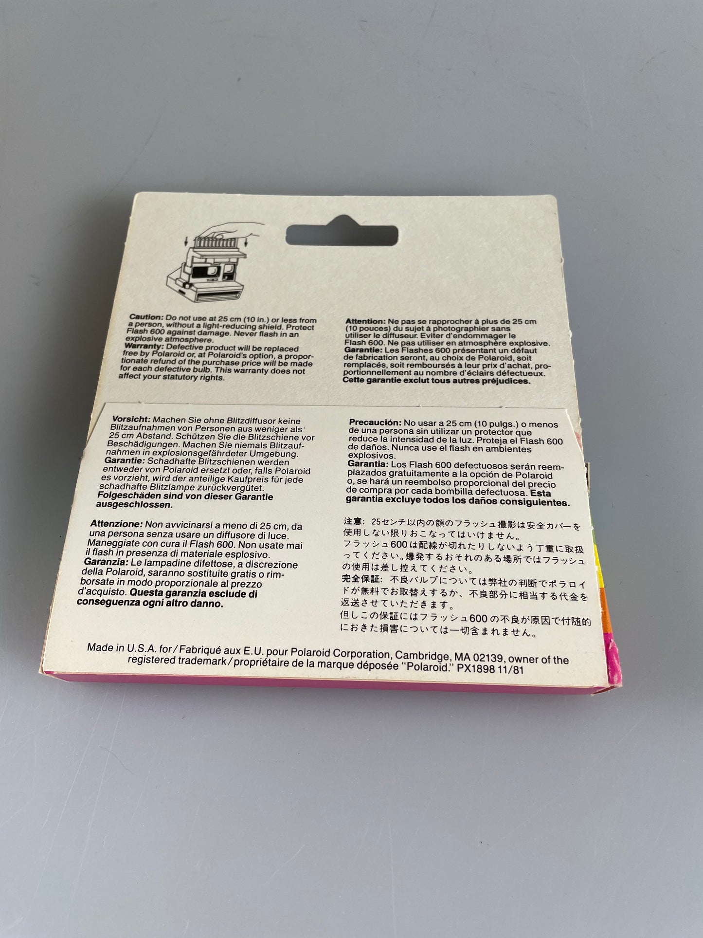 New NOS Polaroid Flashbar in Box for Polaroid 600 10 shots