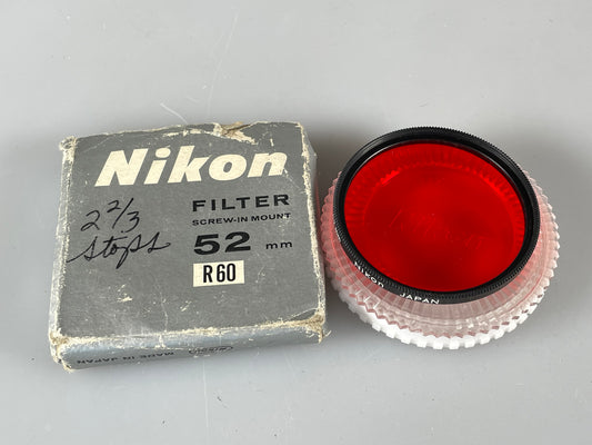 Nikon 52mm R60 RED filter for Black White contrast lens Filter