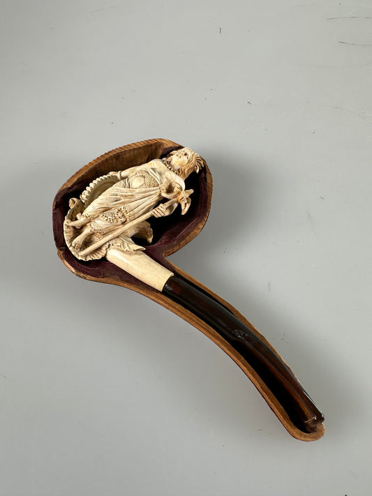 Meerschaum Handmade carved Pipe Ocean, seashell, woman