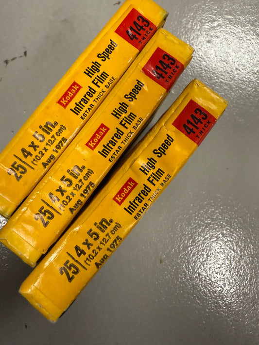 Expired 4x5 KODAK 4143 High Speed Infrared Large Format Film lot of 75 sheets