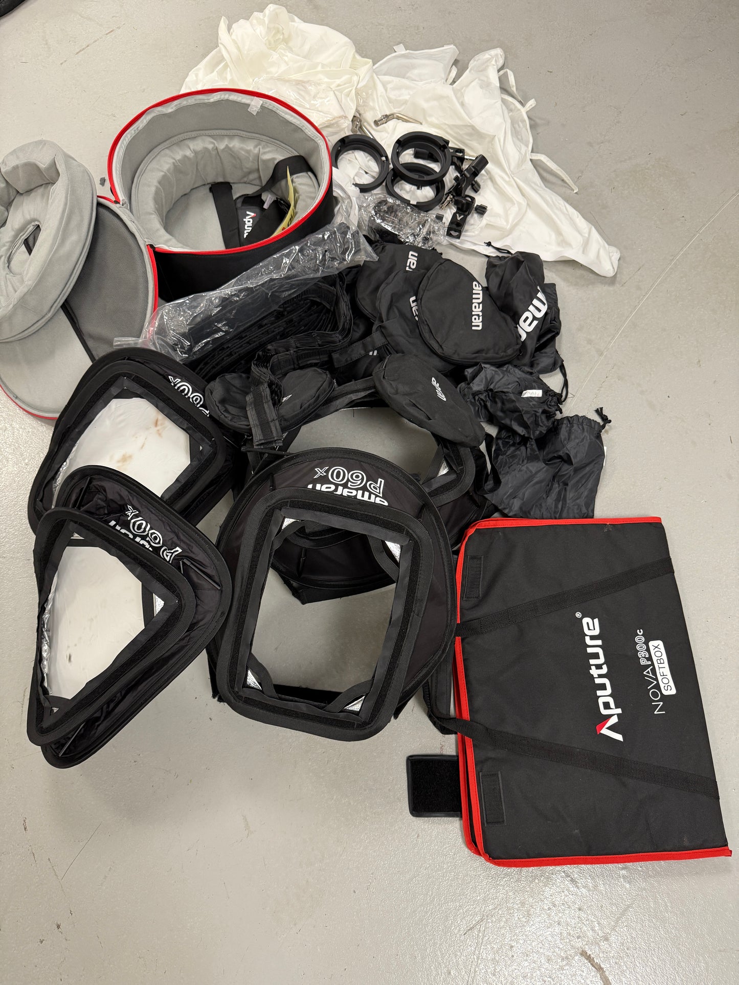 Large lot of aputure and Amaran light equipment accessories