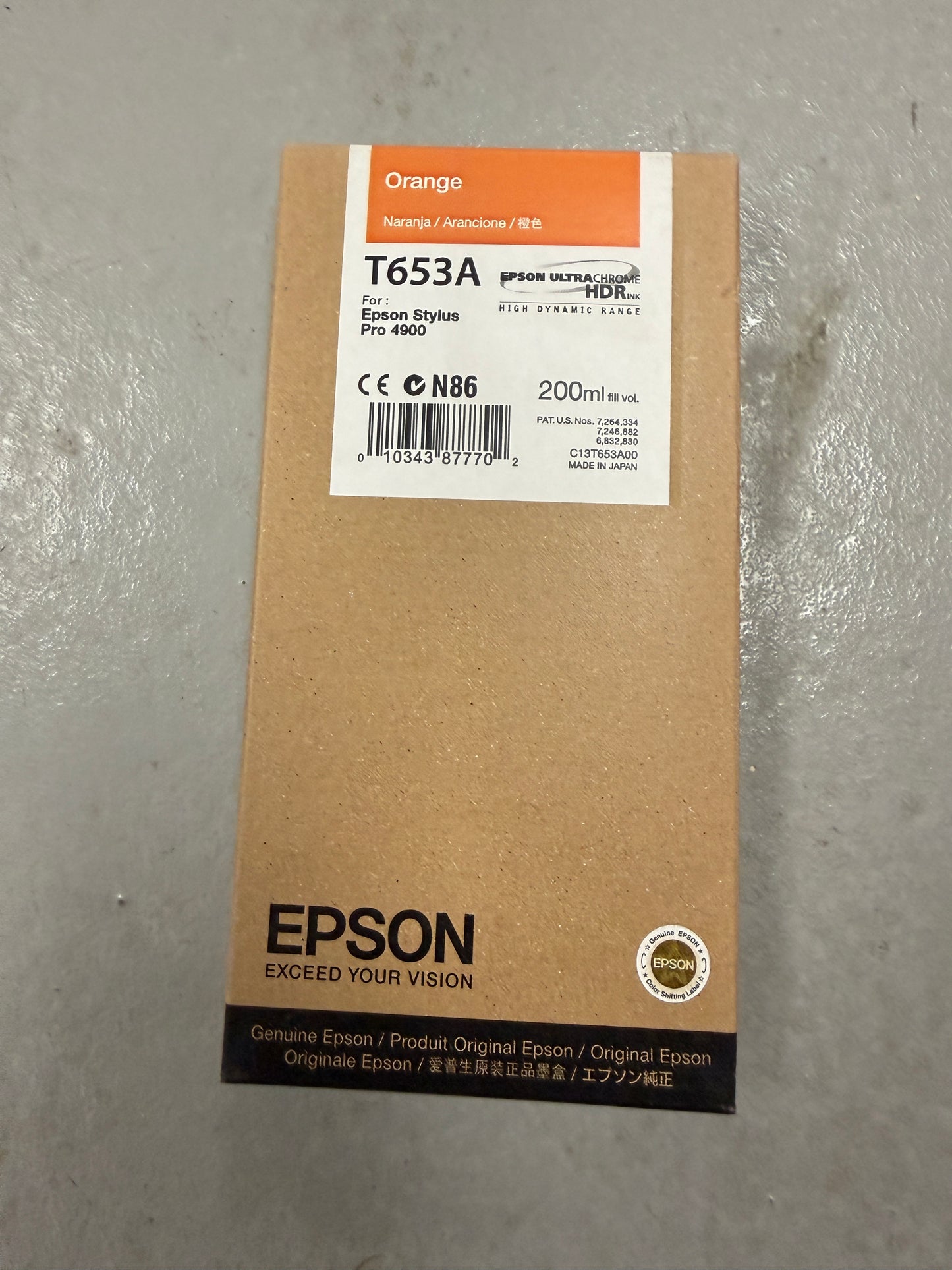 Epson T6534 Yellow Ink Cartridge 200ml Stylus Pro 4900 Genuine NEW
