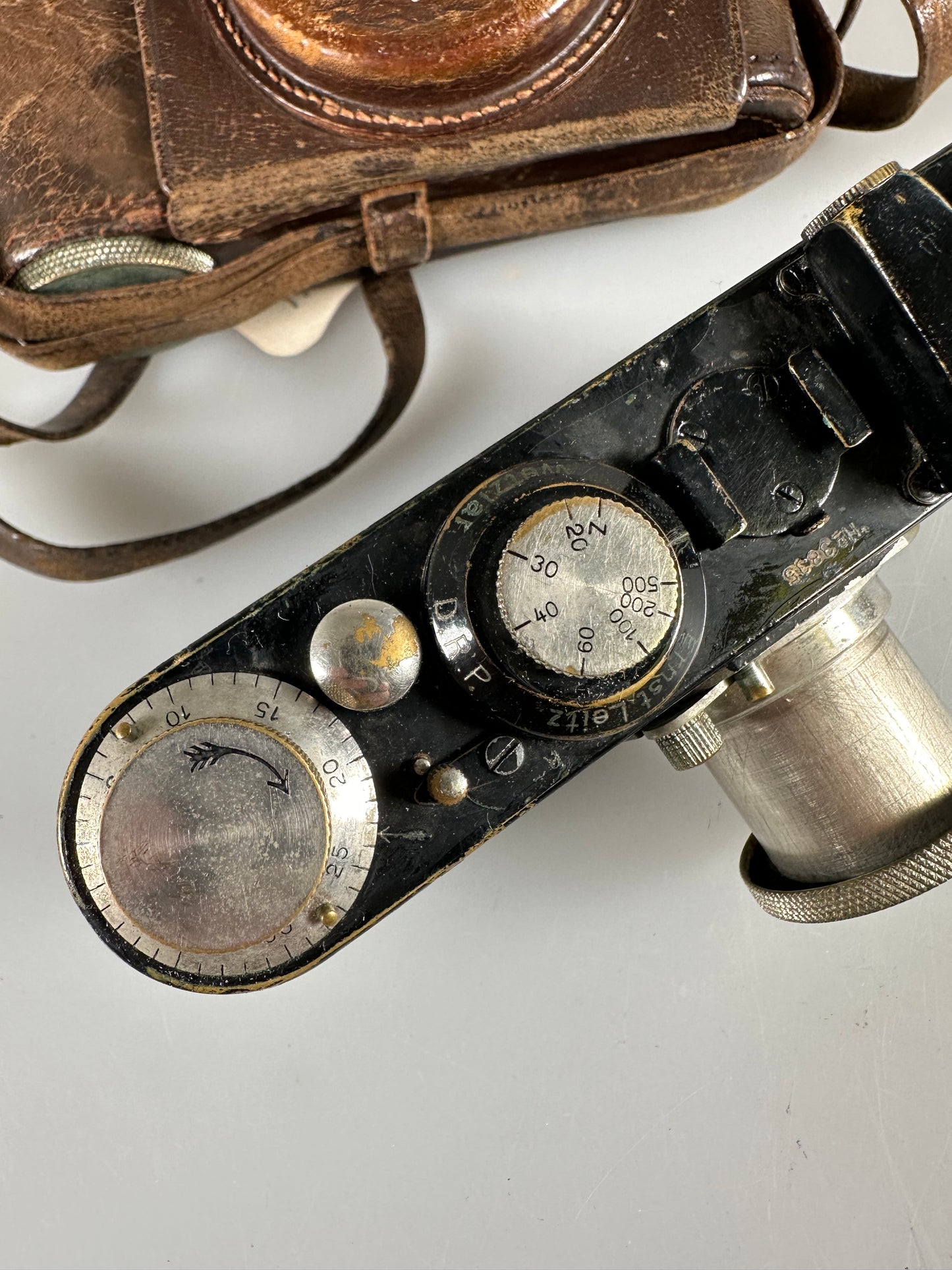 Leica I Model A 4 Digit with Feathered Arrows, mushroom 5cm f3.5 Elmar- 1927