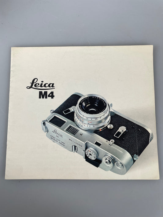 Leica M4 Instruction Manual Booklet
