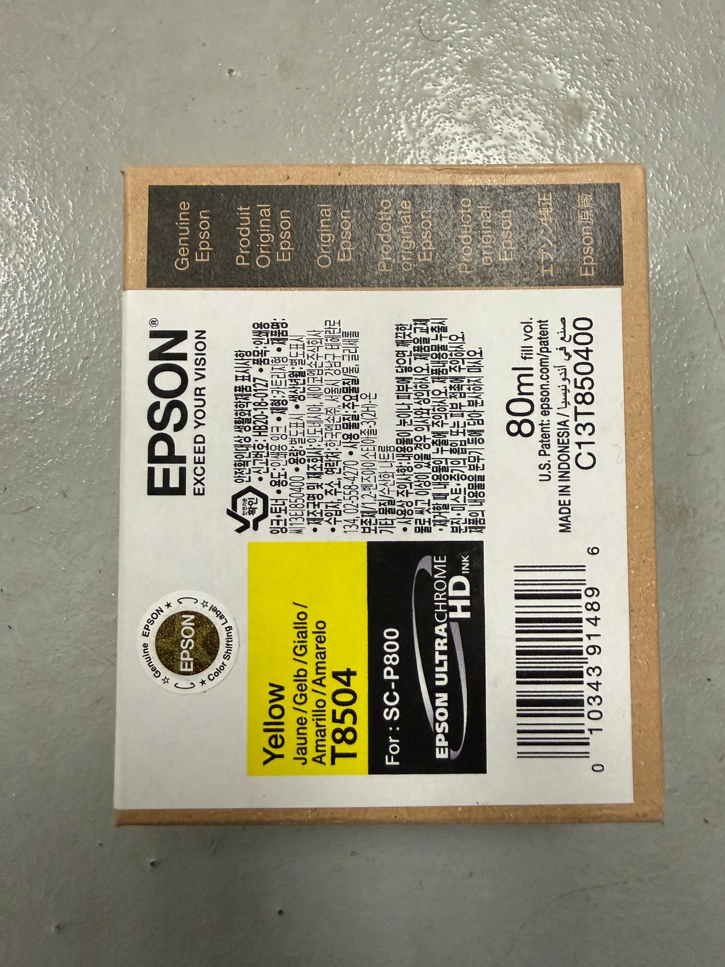 New: Epson T8504 Yellow Ultra Chrome HD Ink For SC-P800 Exp 2023