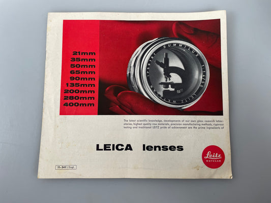 Leica Sales Brochure for Lenses User Instruction Manual Guide