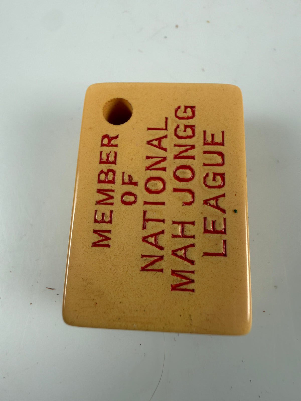 Vintage Mahjong Bakelite Member of National Mah Jongg League Tile, Keychain NMJL