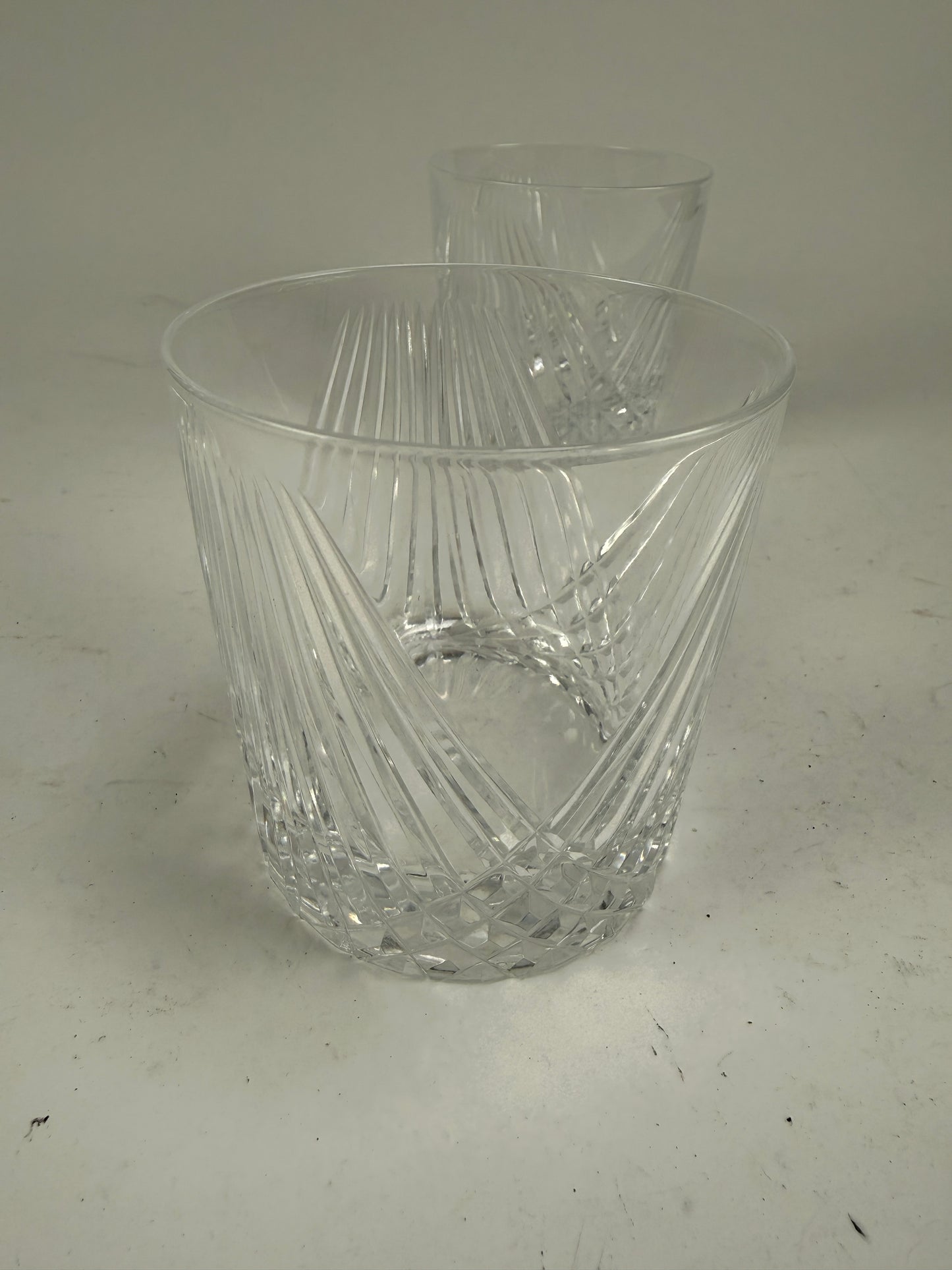 Cut Crystal Rock Rocks/Whiskey Glass set of 2