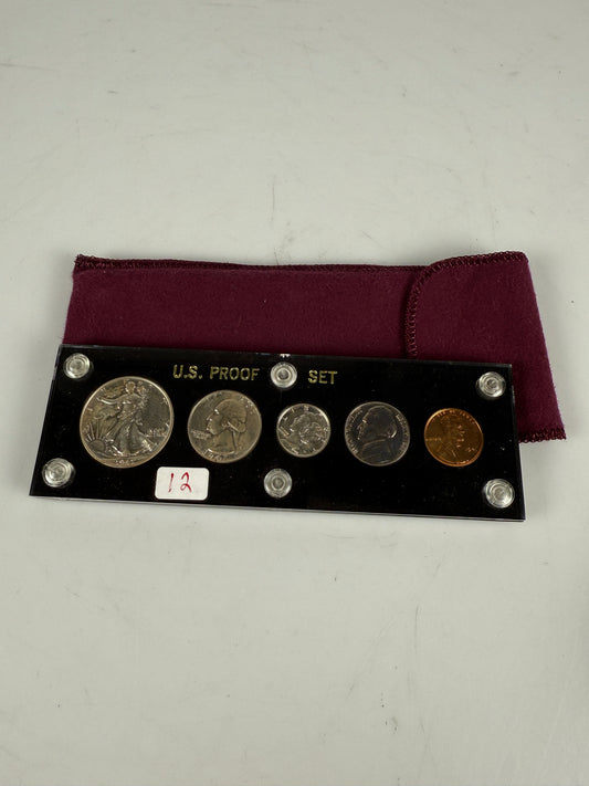 1941 US Mint Silver PROOF Set Gem Coins Black Capital Holder Display Box