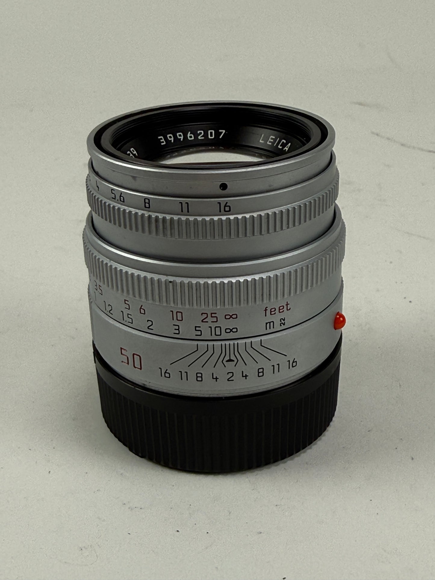 LEICA LEITZ SUMMICRON-M 50MM F2 BRASS BODY SILVER CHROME 11825 M LENS