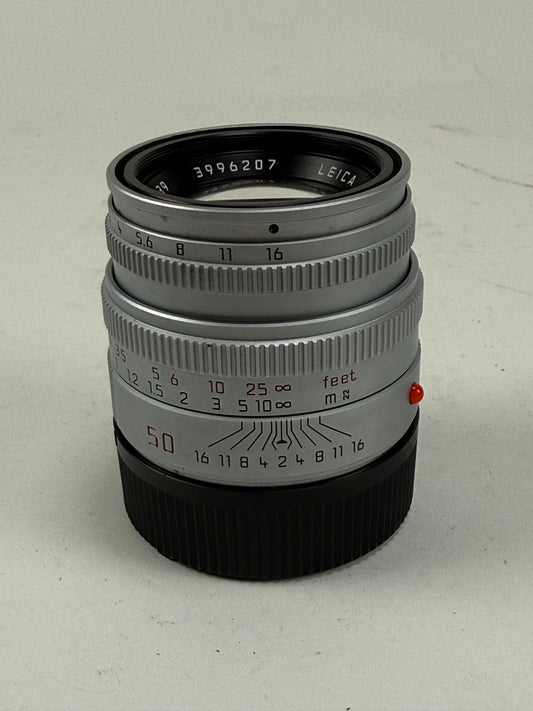 LEICA LEITZ SUMMICRON-M 50MM F2 BRASS BODY SILVER CHROME 11825 M LENS