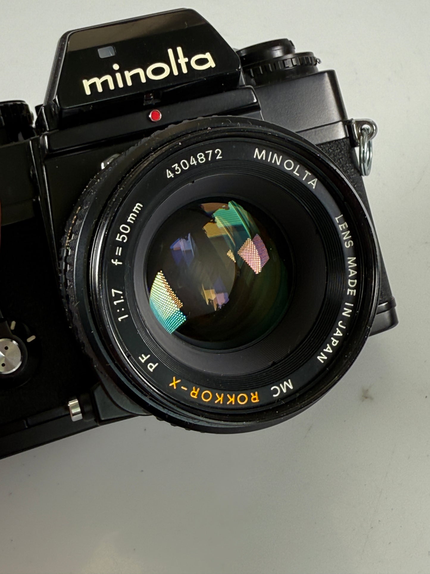 Minolta XE-7 Black 35mm SLR Film Camera w/ MD Rokkor-X PF 50mm f1.7 Lens