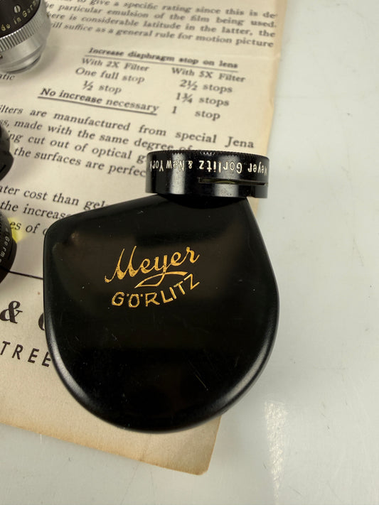 Hugo Meyer Gorlitz Trioplan 1.5 inch 1 1/2 inch f2.8 D mount lens w/ filters