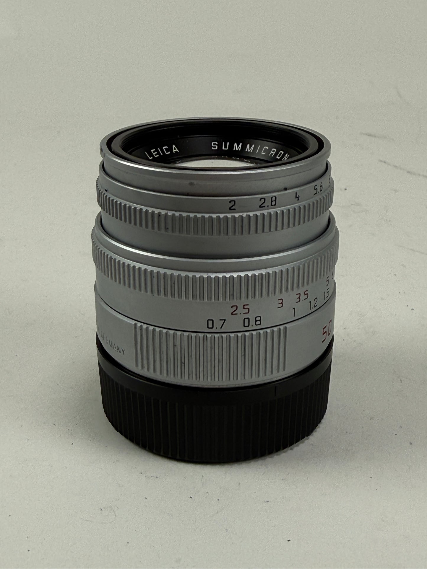 LEICA LEITZ SUMMICRON-M 50MM F2 BRASS BODY SILVER CHROME 11825 M LENS